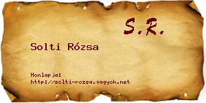 Solti Rózsa névjegykártya